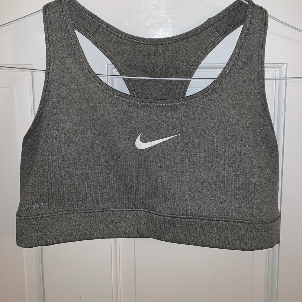 Nike Dri-Fit Grey Sports Bra — Size Large